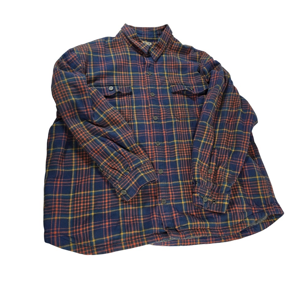 Duluth Trading Co Mens 3XL Plaid Flannel Shirt Long Sleeve Button Up Blend